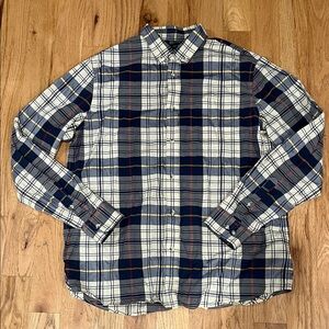 Banana Republic Navy and White Plaid Shirt
